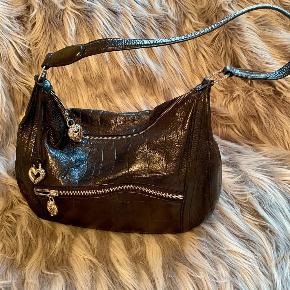 Brighton Black Leather Shoulder Bag